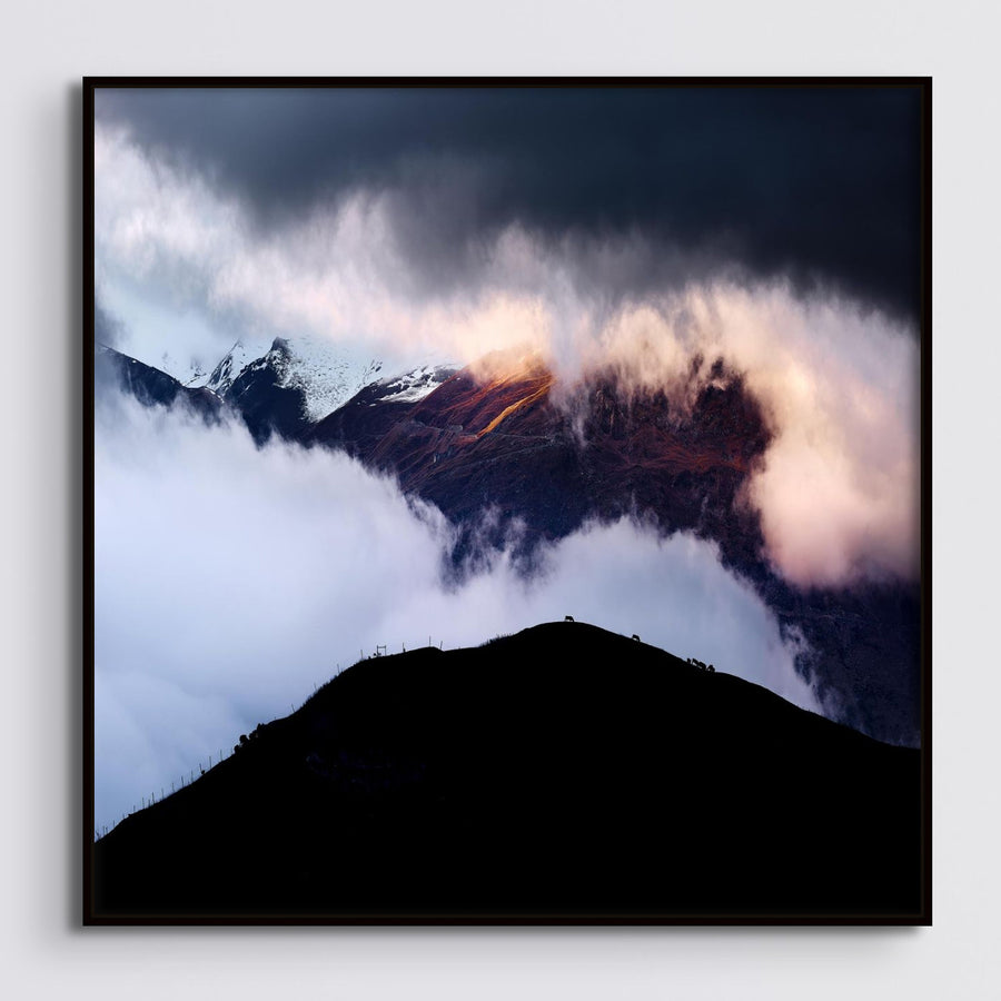 NEW ZEALAND LIMITED EDITION 65x65cm STRETCHED CANVAS WITH BLACK Shadow line Frame